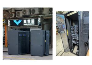客戶賣來本店，2板主機，1板顯示器，5個大柜服務器。