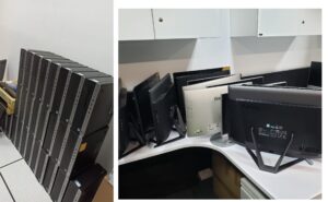 荃灣如心廣場，回收多個新顯示器+HP主機。 灣仔大新金融中心，回收多部六七八代一體機。